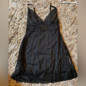 Elegant Black Lace Nightgown